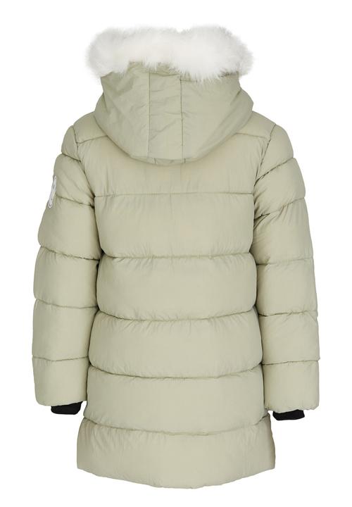 Pop Candy - Longer Length Puffer Jacket Light Green