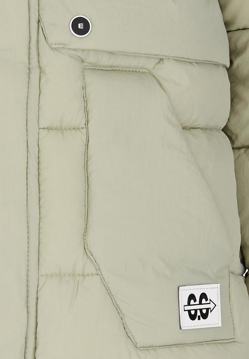 Pop Candy - Longer Length Puffer Jacket Light Green