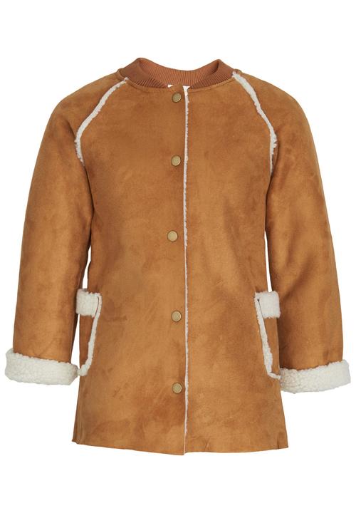 Pop Candy - Sherpa Lined Jacket Tan