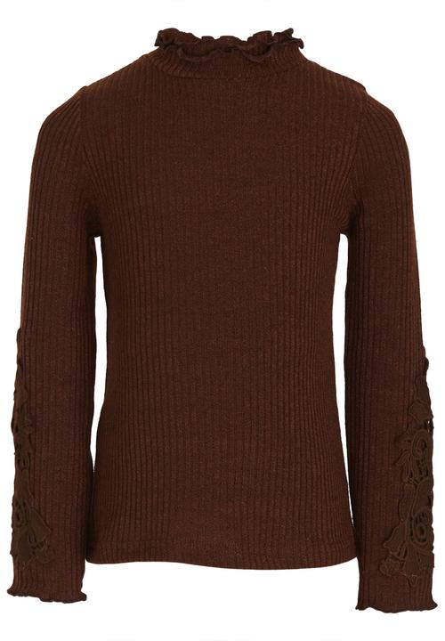 Pop Candy - Frill Detail Top Mid Brown
