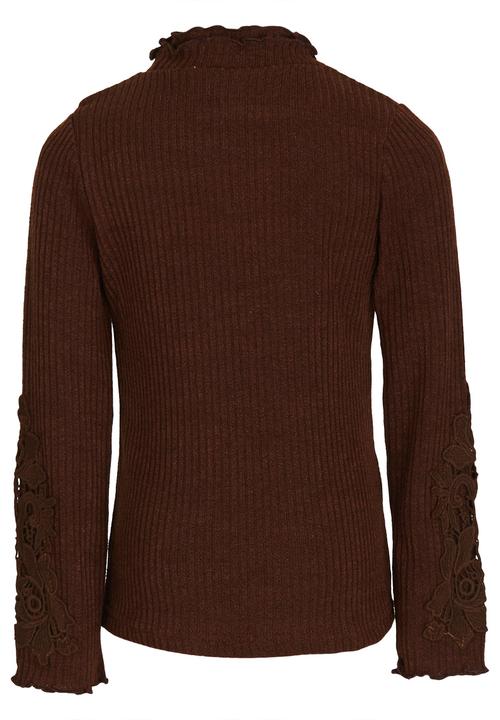 Pop Candy - Frill Detail Top Mid Brown