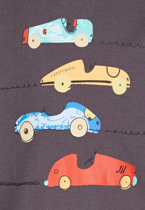 Pop Candy - Car Printed Sweater Grey