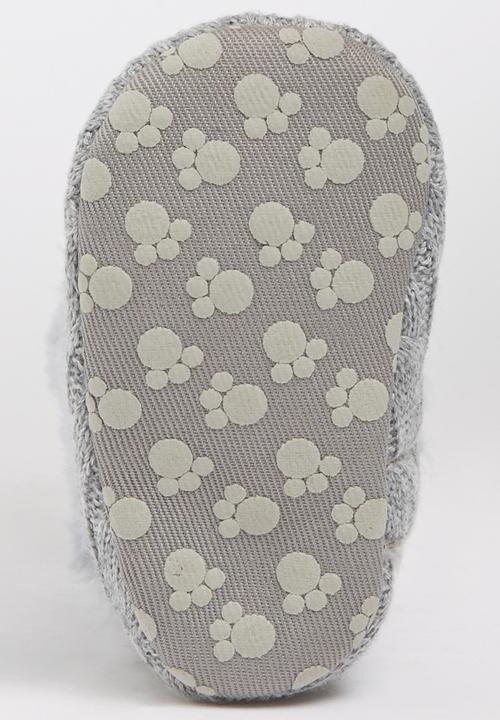 Pop Candy - Knitted Boots With Fur Grey