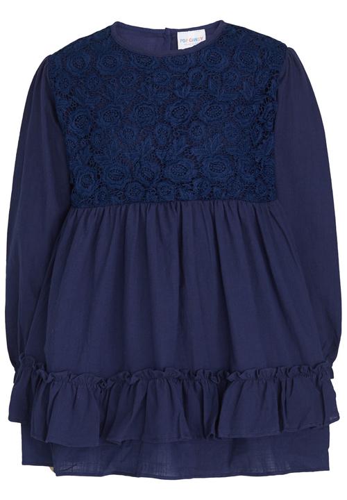 Pop Candy - Combo Lace Dress Navy