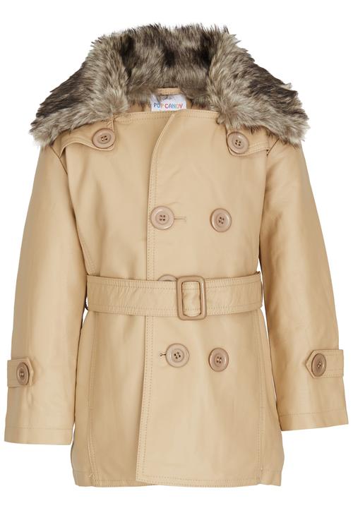 Pop Candy - Girls Pu Jacket Beige