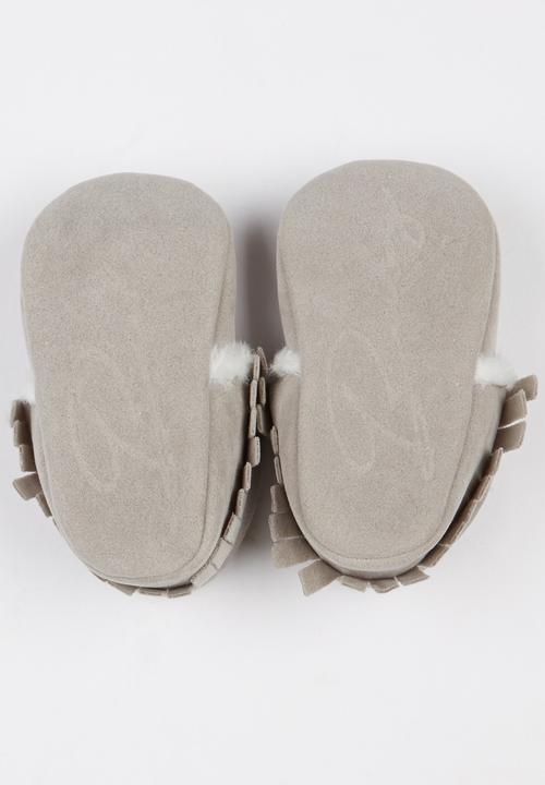 Pop Candy - Fur Lined Moccasins Grey