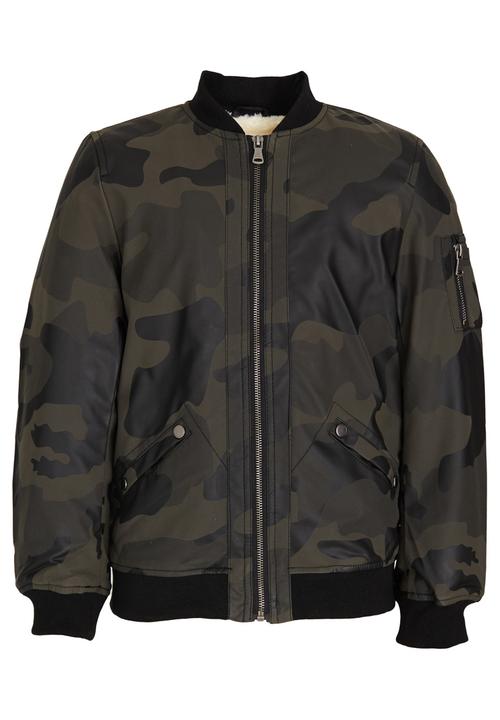 Pop Candy - Padded Camo Jacket Grey