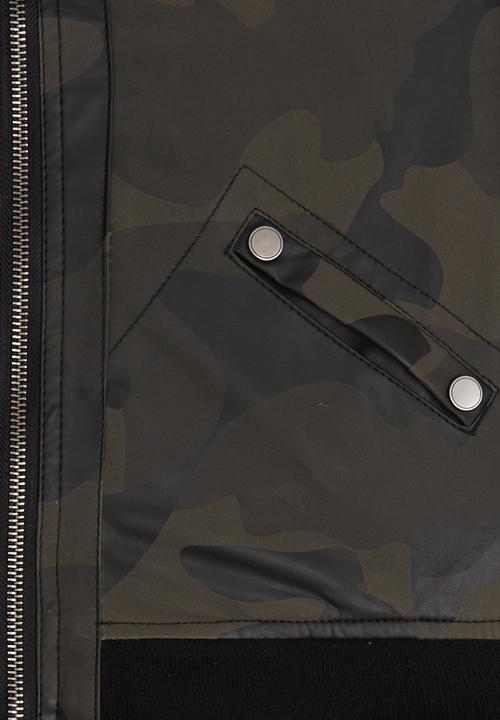 Pop Candy - Padded Camo Jacket Grey