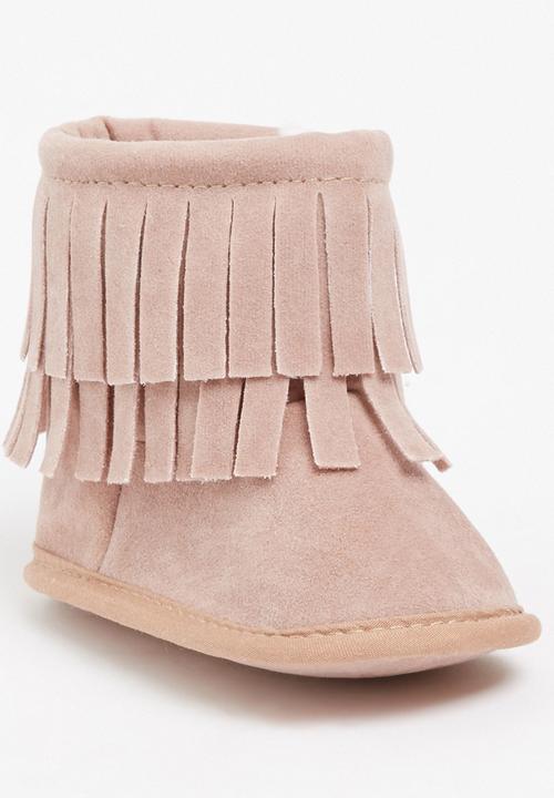 Pop Candy - Fringed Boot Pale Pink