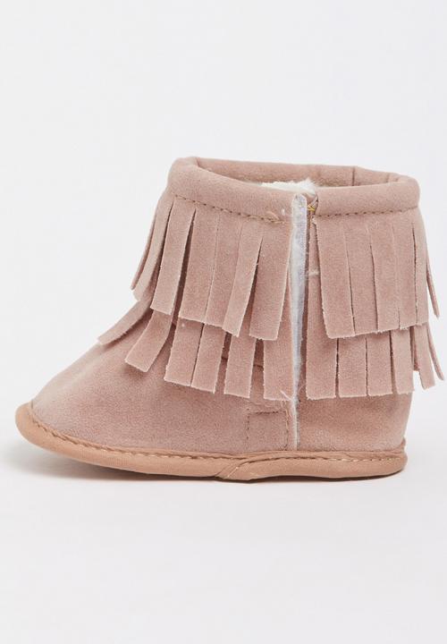 Pop Candy - Fringed Boot Pale Pink