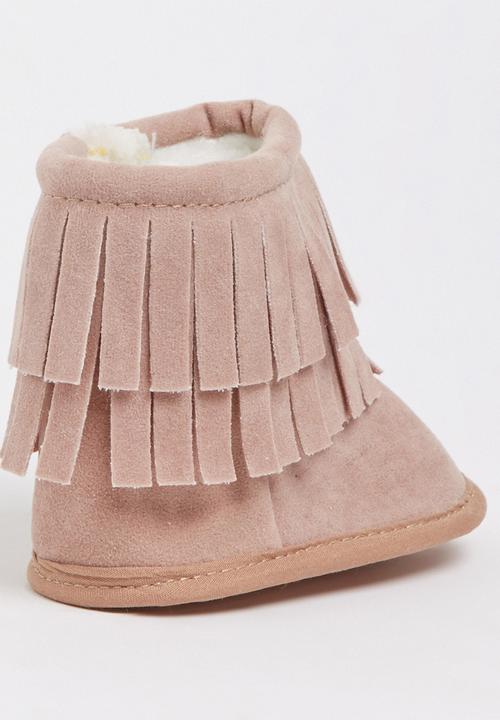 Pop Candy - Fringed Boot Pale Pink