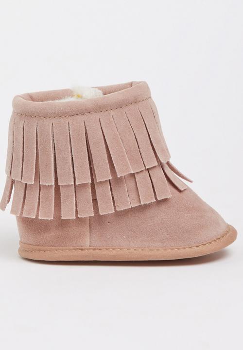 Pop Candy - Fringed Boot Pale Pink