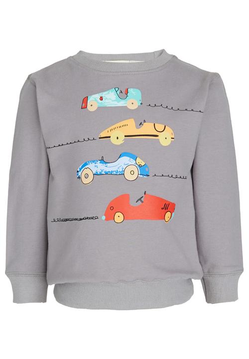 Pop Candy - Car Printed Sweater Grey