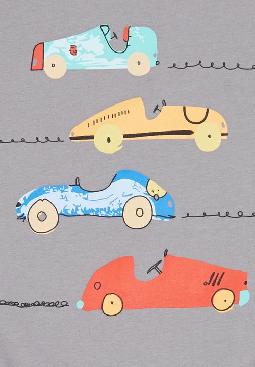 Pop Candy - Car Printed Sweater Grey