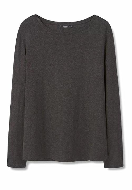 MANGO - Flecked Long Sleeve T-shirt Grey