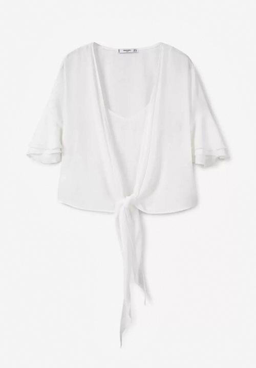 MANGO - Wrap Blouse White