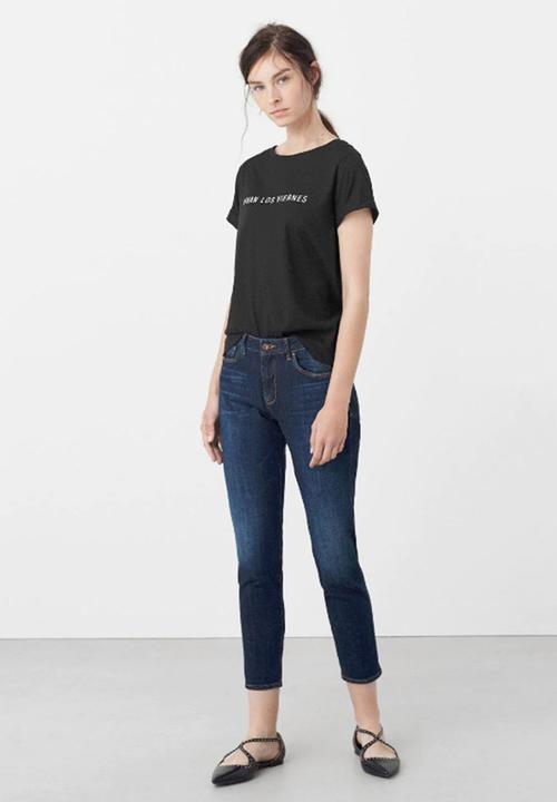 MANGO - Logo Short Sleeve T-shirt Black