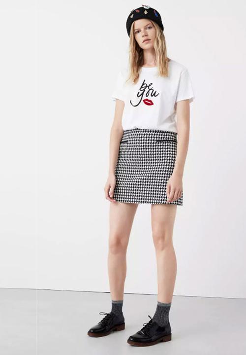 MANGO - Placement Print T-shirt White