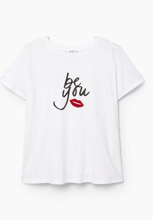 MANGO - Placement Print T-shirt White