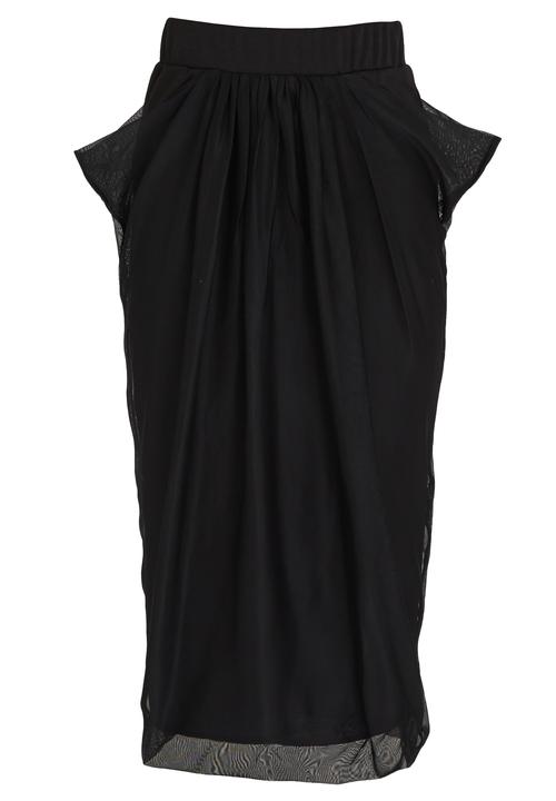 Leigh Schubert - Hayden Draped Midi Skirt Black