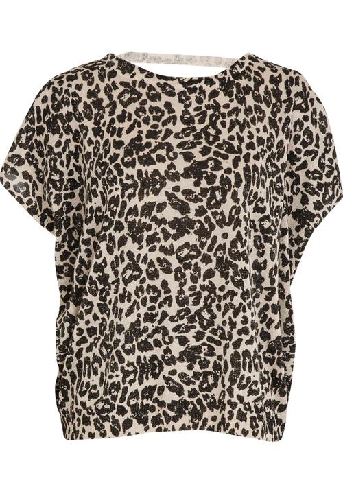 edit - Animal Print Knit Top Brown