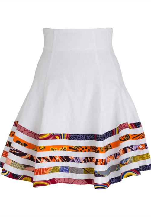 DAVID by David Tlale - Baby-doll Flared Skirt White