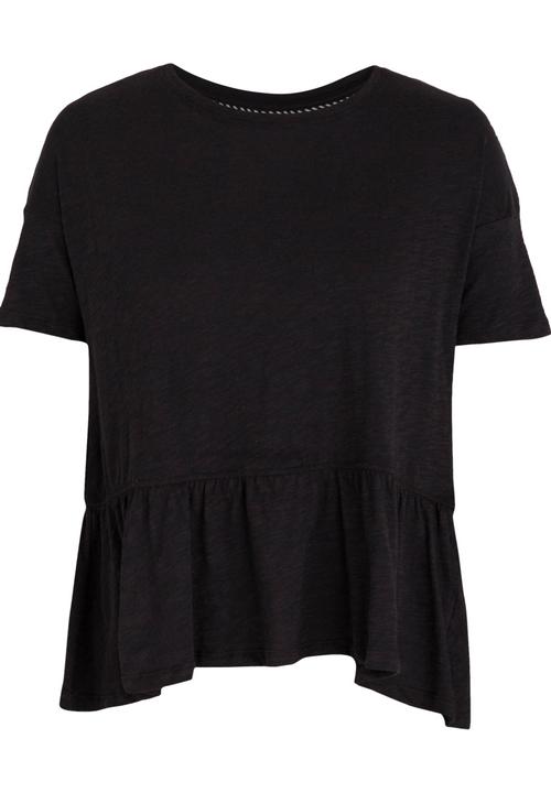 ONLY - Leah Ruffle Detail Tee Black