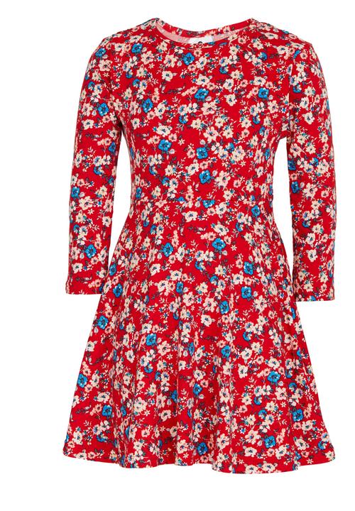 Rebel Republic - 3/4 Fit & Flare Dress Red