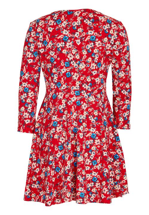 Rebel Republic - 3/4 Fit & Flare Dress Red