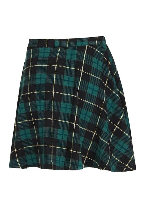 Rebel Republic - Check Skirt Green