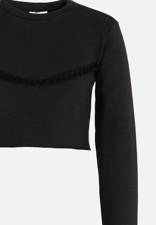 Rebel Republic - Frill Detail Sweater Black
