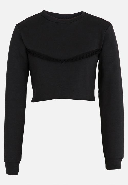Rebel Republic - Frill Detail Sweater Black