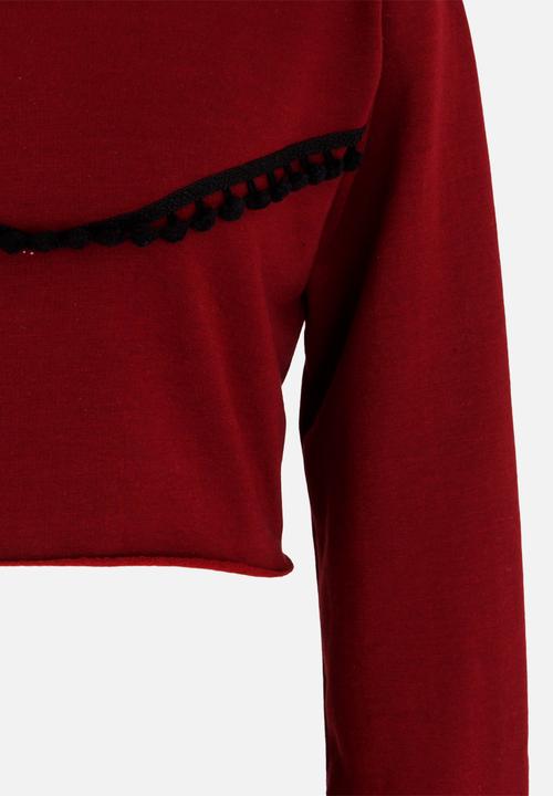 Rebel Republic - Frill Detail Sweater Burgundy