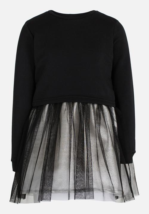 Rebel Republic - Combo Fleece Dress Black