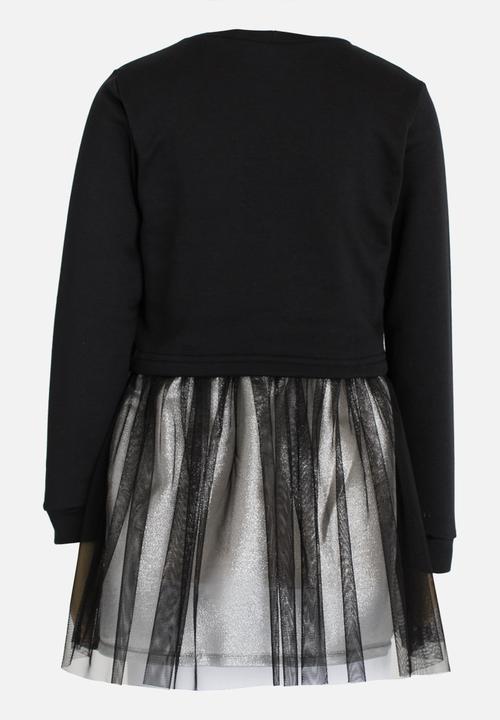 Rebel Republic - Combo Fleece Dress Black