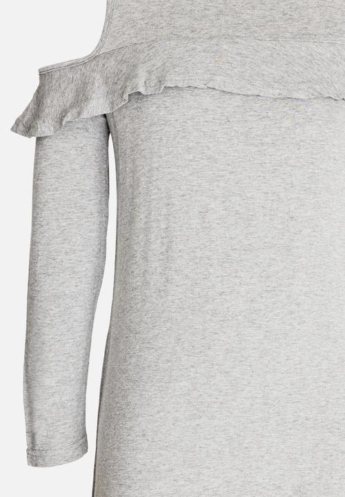 Rebel Republic - Long sleeve cold shoulder dress - grey 