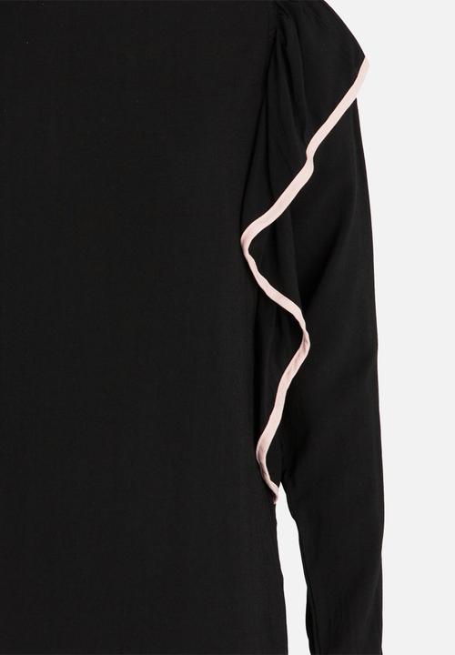 Rebel Republic - Frill Detail Dress Black