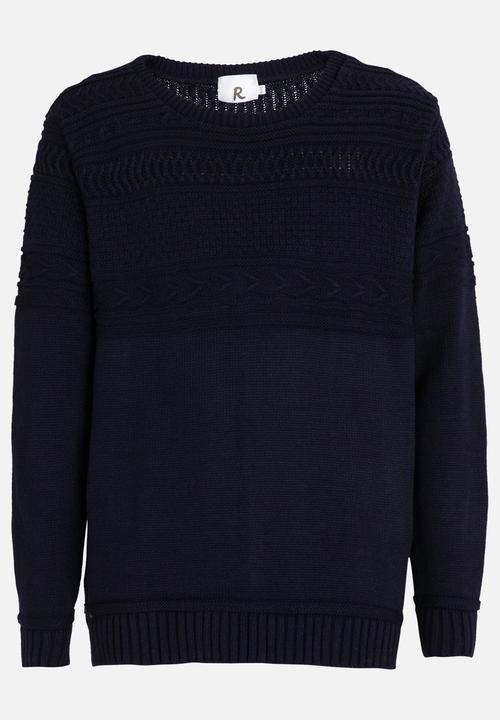 Rebel Republic - Cable Knit Jersey Navy