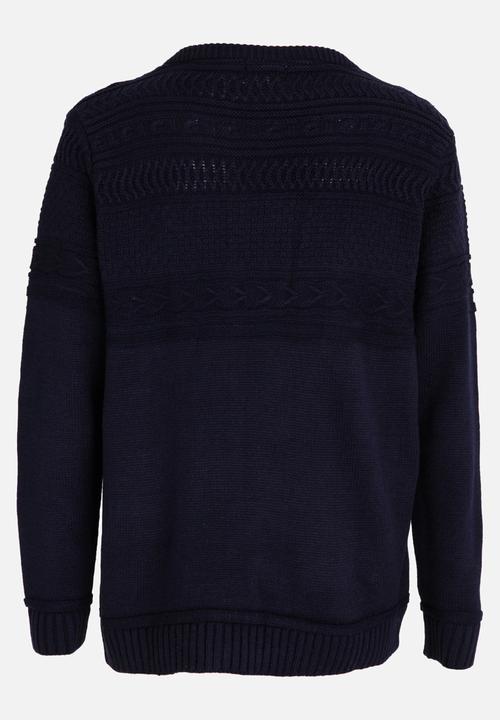 Rebel Republic - Cable Knit Jersey Navy