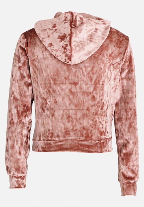 Rebel Republic - Velour Hoodie Pale Pink