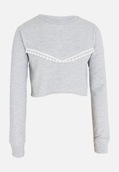 Rebel Republic - Frill Detail Sweater Grey