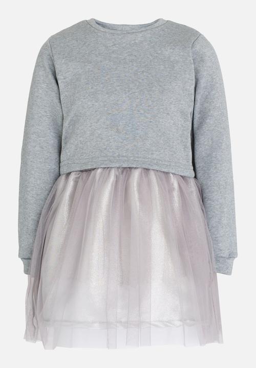 Rebel Republic - Combo Fleece Dress Grey