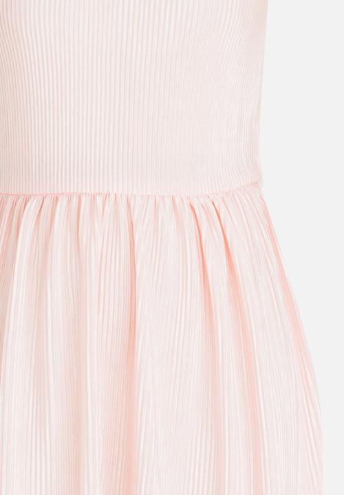 Rebel Republic - Plise Pleated Dress Mid Pink