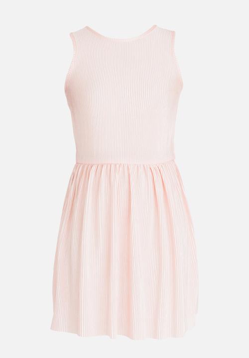Rebel Republic - Plise Pleated Dress Mid Pink