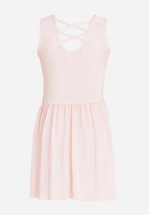 Rebel Republic - Plise Pleated Dress Mid Pink
