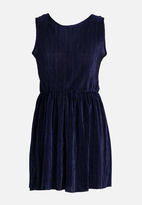 Rebel Republic - Plise Pleated Dress Navy
