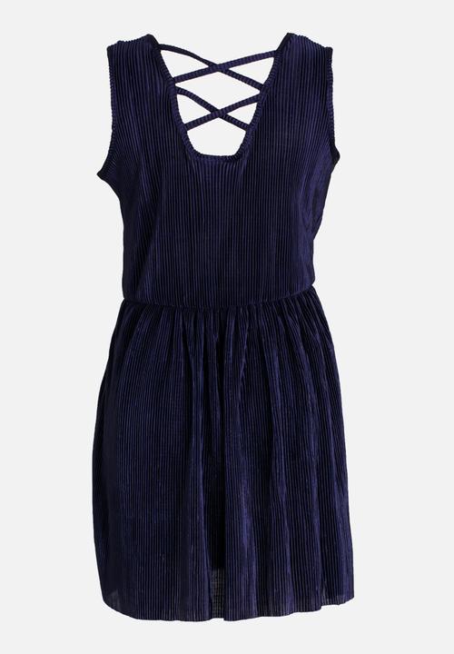 Rebel Republic - Plise Pleated Dress Navy
