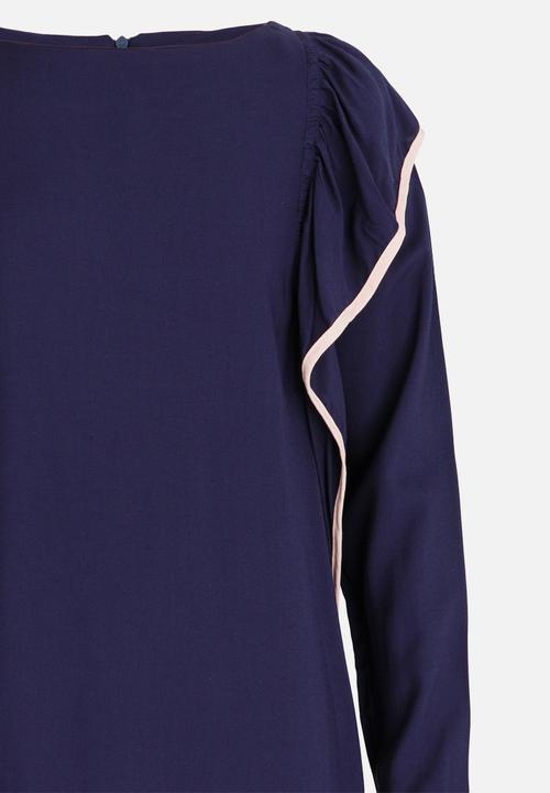 Rebel Republic - Frill Detail Dress Navy