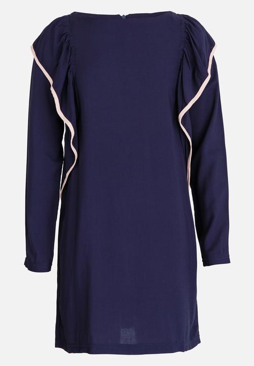 Rebel Republic - Frill Detail Dress Navy