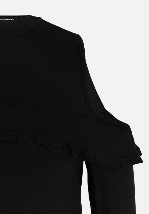 Rebel Republic - Long Sleeve Cold Shoulder Dress Black